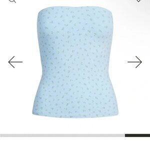 SKIMS Cotton Jersey Tube Top - Powdered Blue XS